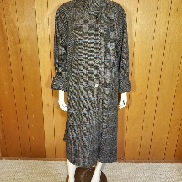 NWT Forecaster Bib-Coat Vintage Wool Trench Coat Women's Size 14 - Picture 2 of 16